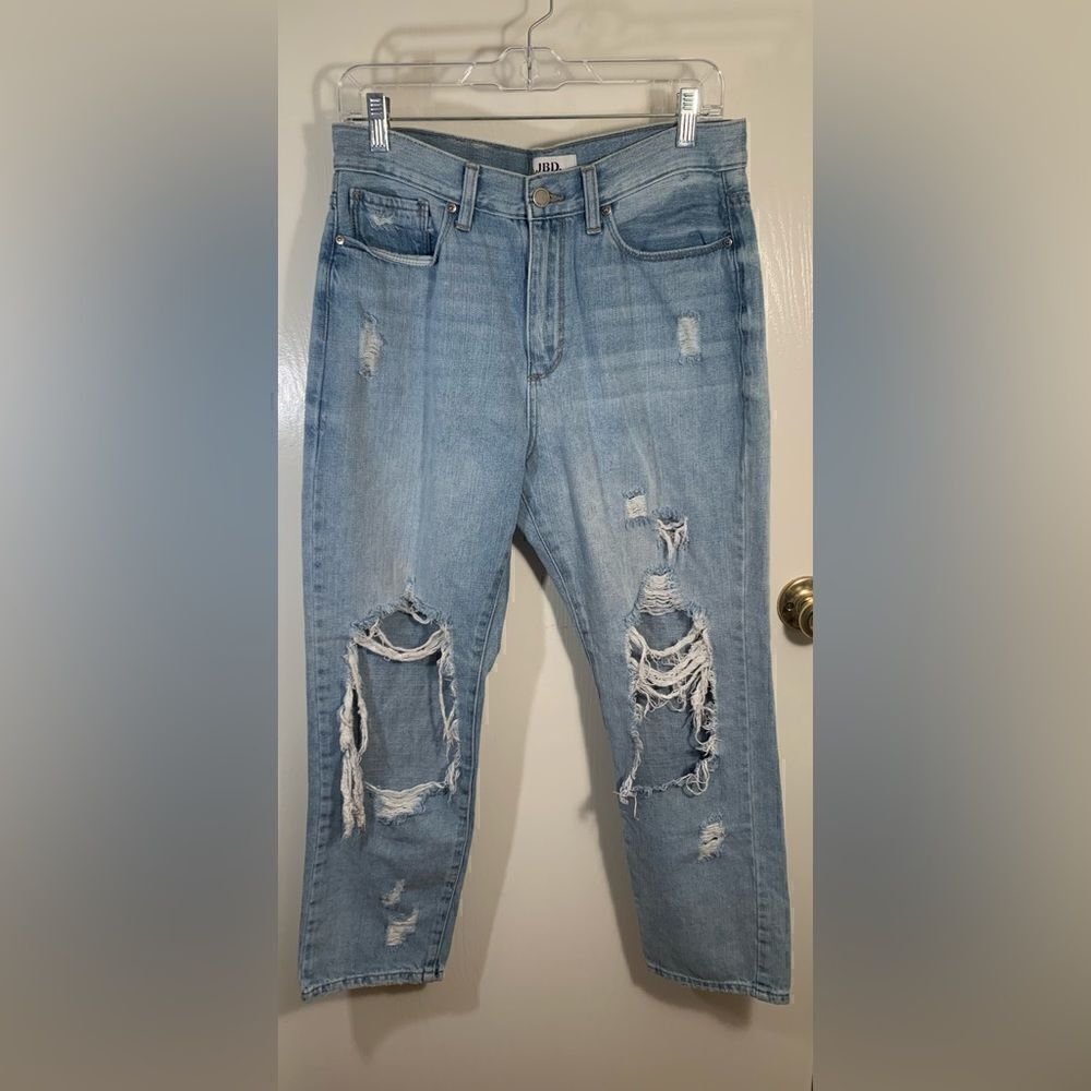 Just Black denim JBD EUC high rise distressed girlfriend jeans Size 29